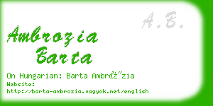 ambrozia barta business card